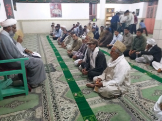 حضور حجت الاسلام و المسلمین حاج آقا شیخ(مسئول دفتر نهاد رهبری دانشگاه)در مسجد روستای پیرسبز